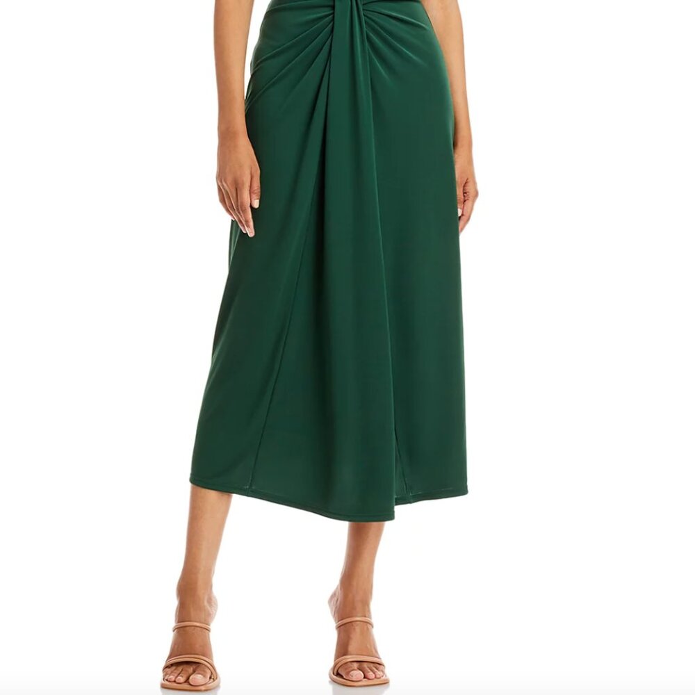 NWOT, Cinq a Sept Kaily Twisted Halter Midi Dress, Size 2, Emerald Green - Picture 2 of 2